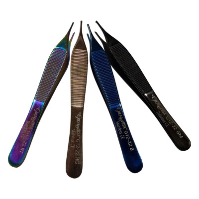 Adson Tissue Forceps Color Coated, 4 3/4 inch, 1x2 Teeth