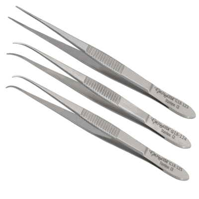 Eye Dressing Forceps Delicate Pattern Serrated 4 inch