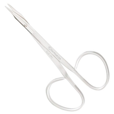Eye Suture Scissor 4 inch Curved Pointed Blades