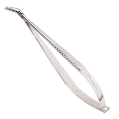 Beaupre Cilia Forceps 4 1/2 inch 12mm Loang Smooth Jaws 45 Degree Angle