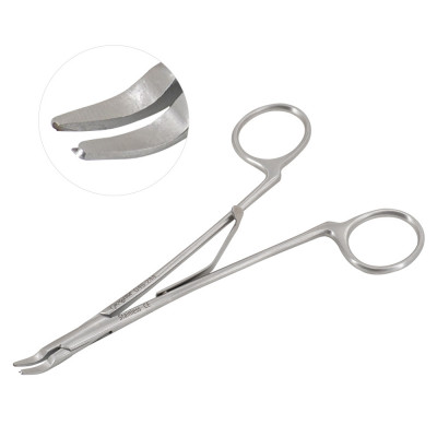 McKenzie Clip Applying Forceps Curved Jaws Straight Handles Size 6 inch