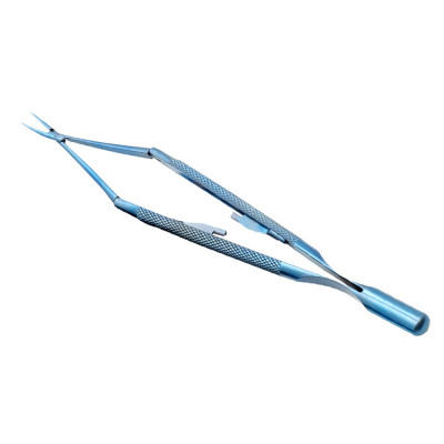 Needle Holder Double Action 7 1/4 inch Curved - Round Handle Titanium