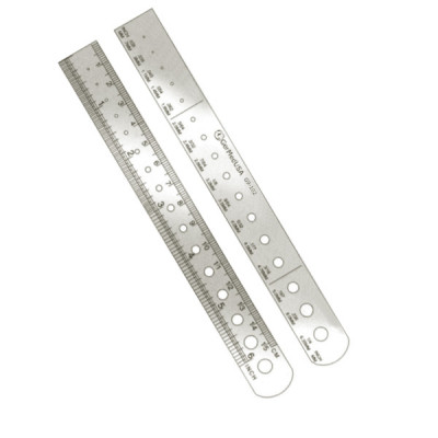 K-Wire Pin & Wire Gauge Stainless Steel Ruler 6 inch