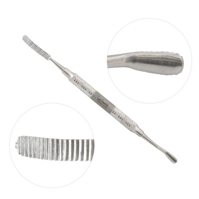 Howard Bone File 7'' Double Ended #12A 3mm wide plain and cross serrations