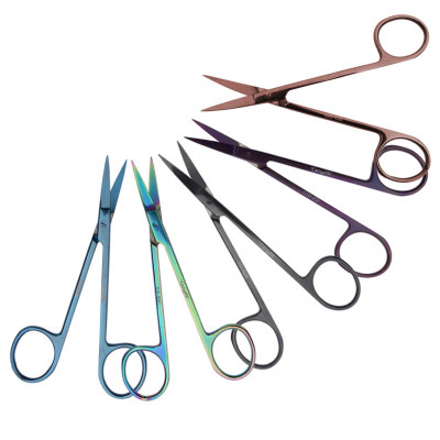 Iris Scissors 4 1/2 inch Curved Color Coated