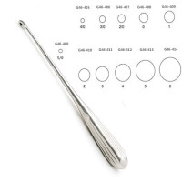 Brun Curette 7" Hollow Handle Straight Oval Cup