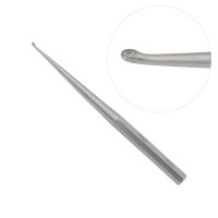 Brun Curette Solid Handle 9" Straight Oval Cup