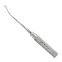 Cone Ring Curette 9" Knurled Handle Angled Round Fenestrated Cup