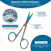 Littauer Stitch Scissors 5 1/2" Straight Rainbow Coated