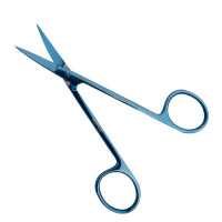 Iris Scissors 4 1/2" Straight Blue Coated