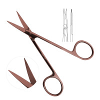 Iris Scissors 4 1/2" Straight Rose Gold Coated