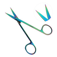 Iris Scissors 4 1/2" Straight Rainbow Coated