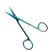 Iris Scissors 4 1/2" Straight Rainbow Coated