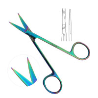 Iris Scissors 4 1/2" Straight Rainbow Coated