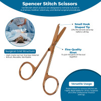 Littauer Stitch Scissors 4 1/2" Straight Rose Gold Coated
