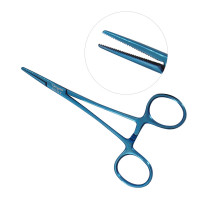 Halsted Mosquito Forceps 4 3/4" Straight Blue Coated