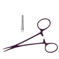 Halsted Mosquito Forceps 4 3/4" Straight Purple Coated