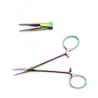 Halsted Mosquito Forceps 4 3/4" Straight Rainbow Coated