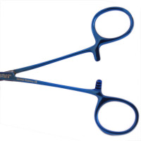 Halsted Mosquito Forceps 4 3/4" Curved Blue Coated