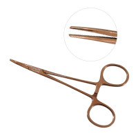 Halsted Mosquito Forceps 4 3/4" Curved Rose Gold Coated