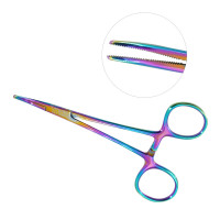 Halsted Mosquito Forceps 4 3/4" Curved Rainbow Coated