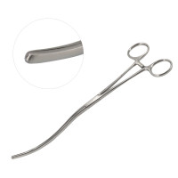 Kocher Intestinal Forceps Curved 10 1/2" Longitudinal Serrated