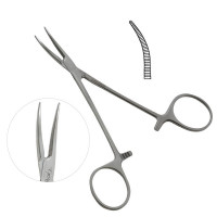 Halstead Mosquito Micro Forceps Very Delicate Pattern Curved 5"