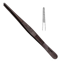 Thumb Dressing Forceps 5 1/2" Serrated Gun Metal Coated