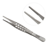 Thumb Tissue Forceps Serrated, 5" Fenestrated Handle