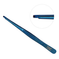 Thumb Tissue Forceps 5" 1x2 Teeth Blue Coated