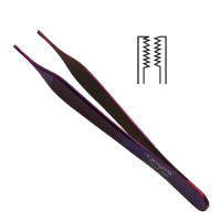 Brown Adson Forceps 4 3/4" Purple Coated 7x7 Teeth