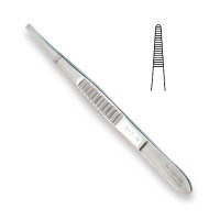Dressing Forceps 6" Delicate Fluted Handle Serrated