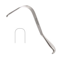 Wylie Renal Vein Retractor 13"  1" x 7" Long Horn Grip Handle