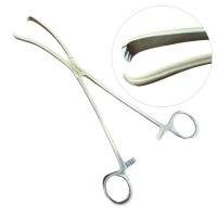 Lahey Vulsellum Forceps Curved Sidewasy 3x3 Teeth 9"