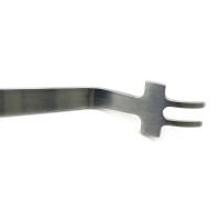 Collateral Soft Tissue Retractor 9 1/2" Curved 45mm Blade 11mm 2 Prong 2 Holes