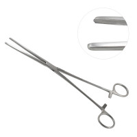 Pean Hysterectomy Forceps straight With Longitudinal Serrations Size 11"