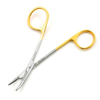 Gillies Needle Holder 4 3/4" One Large Offset Ring Tungsten Carbide Curved Tip