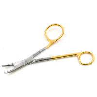 Gillies Needle Holder 5 3/4" One Large Offset Ring Tungsten Carbide Curved Tip