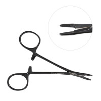 Olsen Hegar Needle Holder Scissors Combination 4 3/4" Serrated Tungsten Carbide Gun Metal Coated