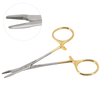 Olsen Hegar Needle Holder Scissors Combination 4 3/4" Serrated - Tungsten Carbide Left-Handed