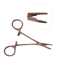 Olsen Hegar Needle Holder Scissors Combination 4 3/4" Serrated Tungsten Carbide Rose Gold Coated