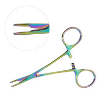 Olsen Hegar Needle Holder Scissors Combination 4 3/4" Serrated Tungsten Carbide Rainbow Coated