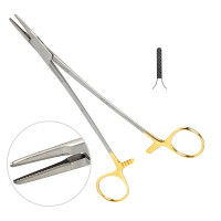 Ryder Intracardiac Needle Holder 5" Serrated Extra Delicate Tungsten Carbide