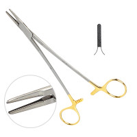 Ryder Intracardiac Needle Holder 9" Serrated Extra Delicate Tungsten Carbide