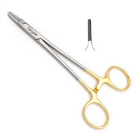 French Eye Ryder Needle Holder 5" Serrated Tungsten Carbide