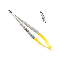 Castroviejo Needle Holder 5 1/2" Tungsten Carbide without Lock Curved Serrated