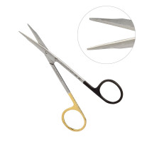 Stevens Tenotomy Scissors Curved 5 1/2" Tungsten Carbide Super Sharp Gold and Black Handles Blunt Tips