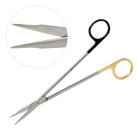 Stevens Tenotomy Scissors Straight 7" Tungsten Carbide Super Sharp Gold and Black Handles Blunt Tips
