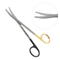 Ragnell Kilner Dissecting Scissors Curved 7" Tungsten Carbide Super Sharp Gold Handles