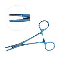 Olsen Hegar Combined Needle Holder and Scissors 5 1/2" Serrated Tungsten Carbide Blue Coated